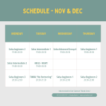 Schedule Nov & Dec